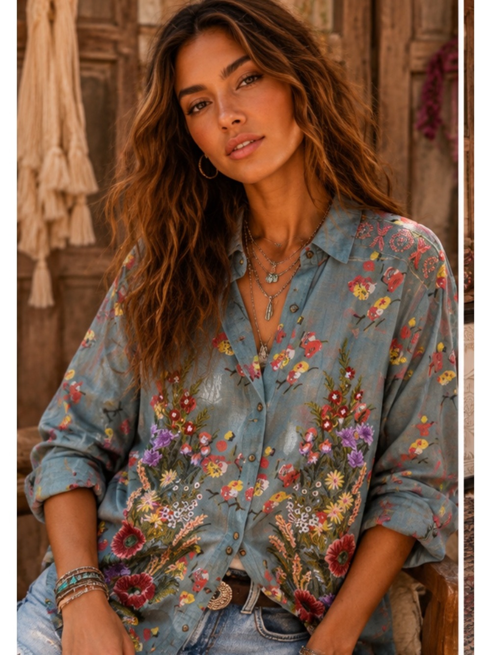 🆕 ARATTA Floral Embroidered Sheer Blouse